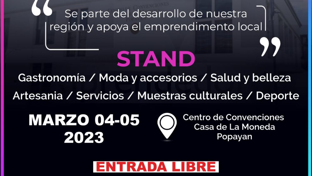 Nos articulamos con “Liveemprendedores” para promocionar las marcas de nuestros deportistas y promover hábitos saludables a través del maratón de aeróbicos que realizaremos el día 5 de marzo en la casa de la moneda, en el marco de la feria "Expopayán