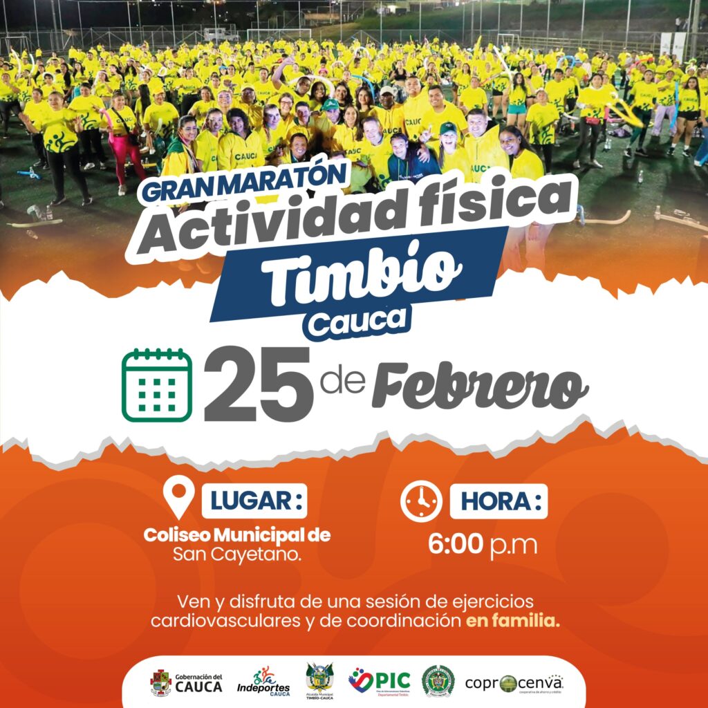 INVITACION A MARATON DE ACTIVIDAD FISICA TIMBIO