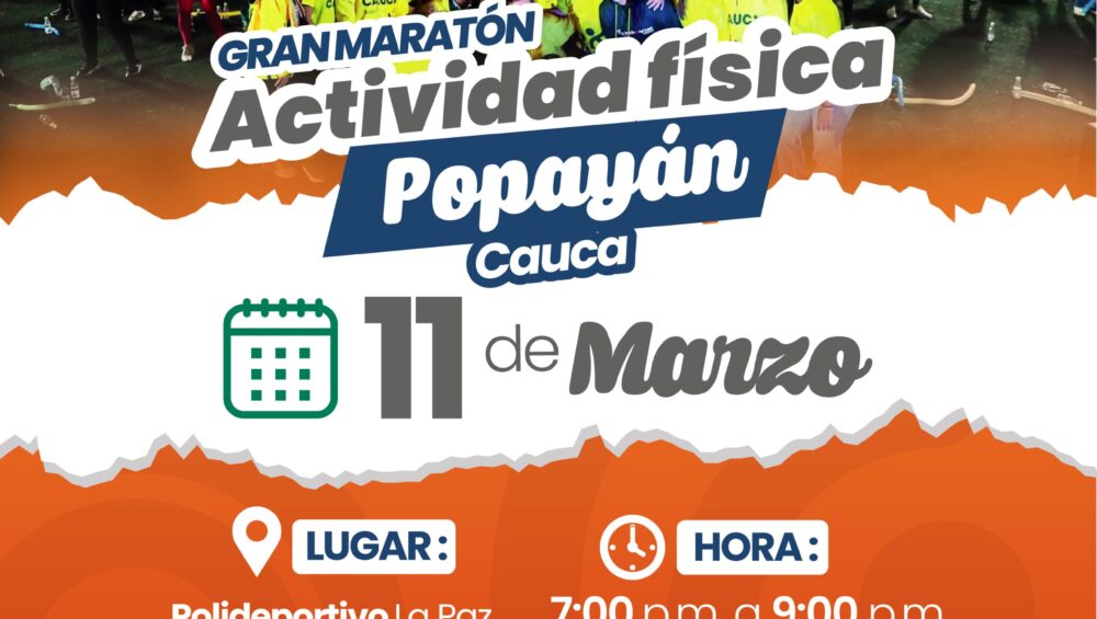INVITACION A MARATON DE ACTIVIDAD FISICA POPAYAN
