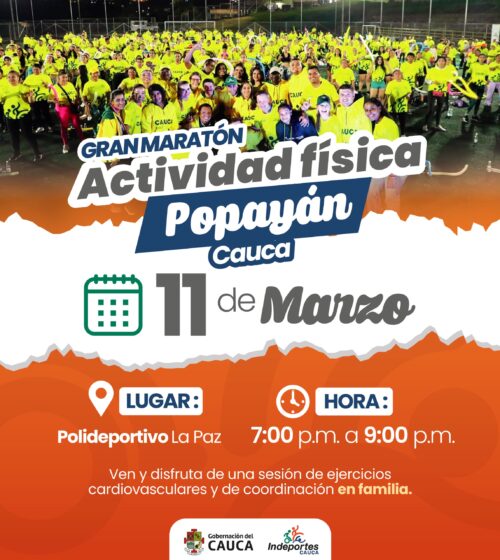 INVITACION A MARATON DE ACTIVIDAD FISICA POPAYAN